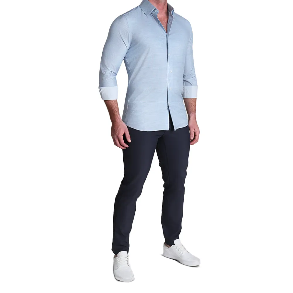 State and Liberty "The Niko" Blue Mini Lock| Dress Shirts