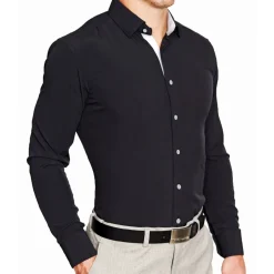 State and Liberty "The Oscar" Solid Black with White Accents| Dress Shirts