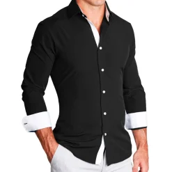 State and Liberty "The Oscar" Solid Black with White Accents| Dress Shirts