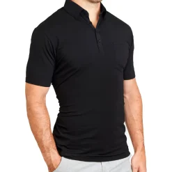 State and Liberty "The Ott” Black on Black Polo| T-shirts|Short Sleeve Button Downs
