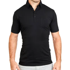 State and Liberty "The Ott” Black on Black Polo| T-shirts|Short Sleeve Button Downs