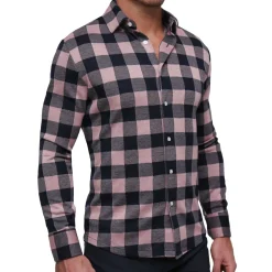 State and Liberty "The Pearson" Pink and Navy Check Casual Button Down| Casual Long Sleeves|Long Sleeve Button Downs