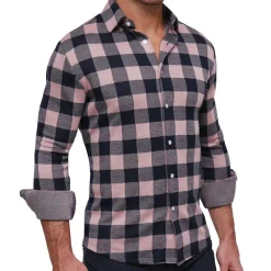 State and Liberty "The Pearson" Pink and Navy Check Casual Button Down| Casual Long Sleeves|Long Sleeve Button Downs