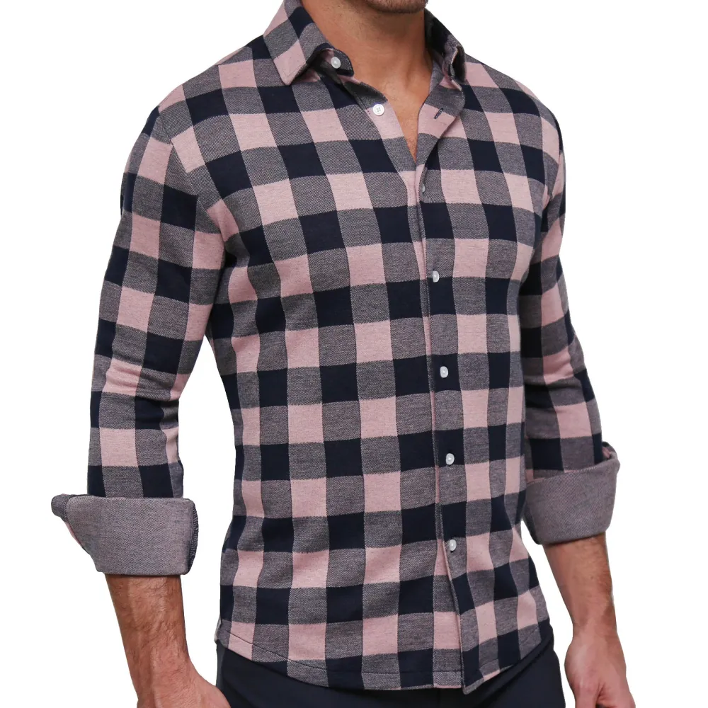 State and Liberty "The Pearson" Pink and Navy Check Casual Button Down| Casual Long Sleeves|Long Sleeve Button Downs