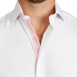 State and Liberty "The Porter" Solid White with Pink Accents| Dress Shirts
