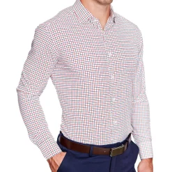 State and Liberty "The Potomac" Red and Blue Cross Stitch| Dress Shirts