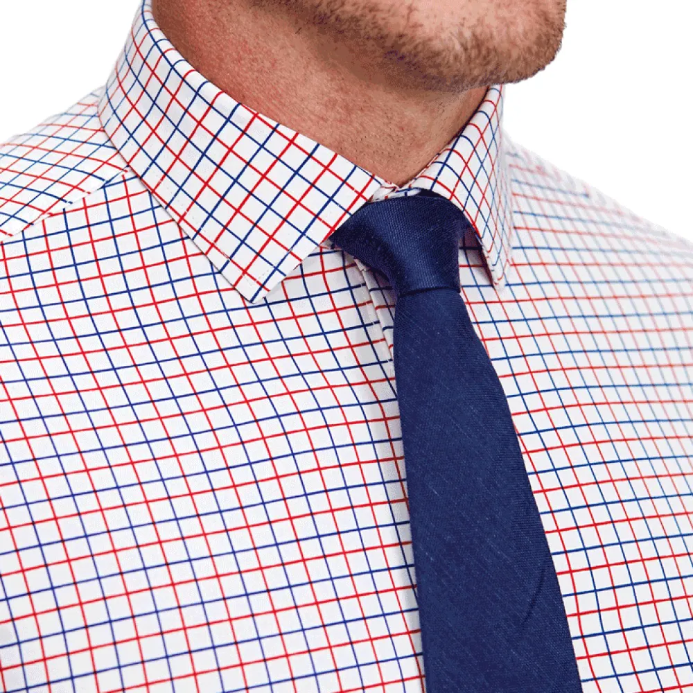 State and Liberty "The Potomac" Red and Blue Cross Stitch| Dress Shirts