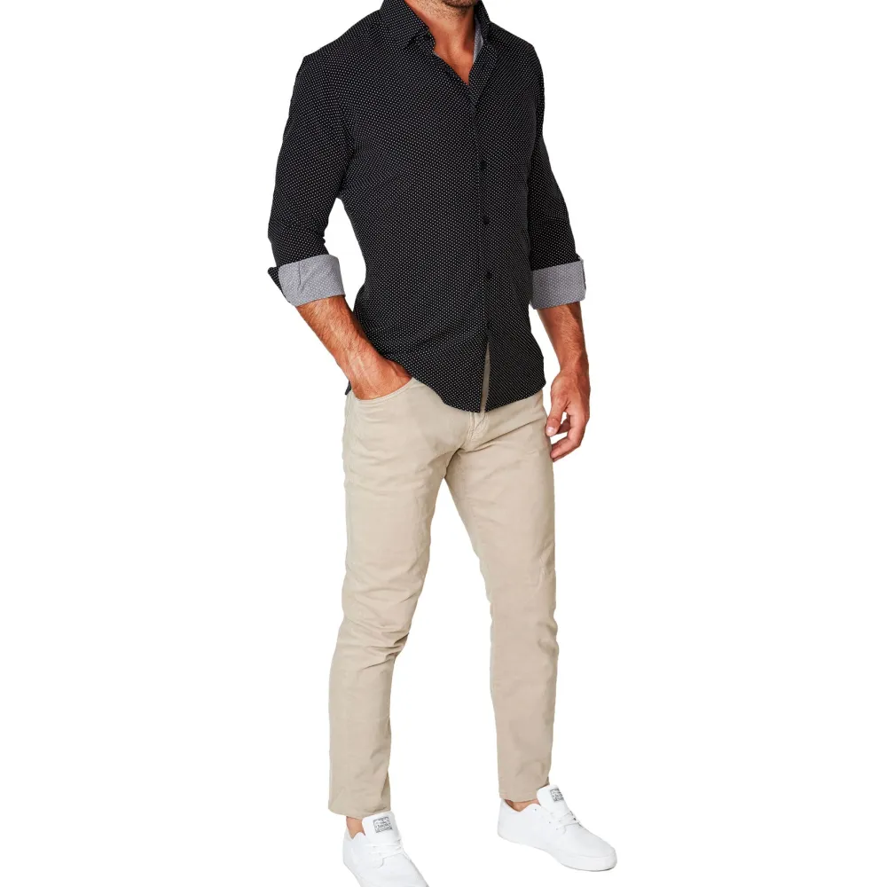 State and Liberty "The Reader" Black with White Dots| Dress Shirts