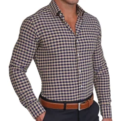 State and Liberty "The Riggins" Brown, Navy and Grey Triple Check| Dress Shirts