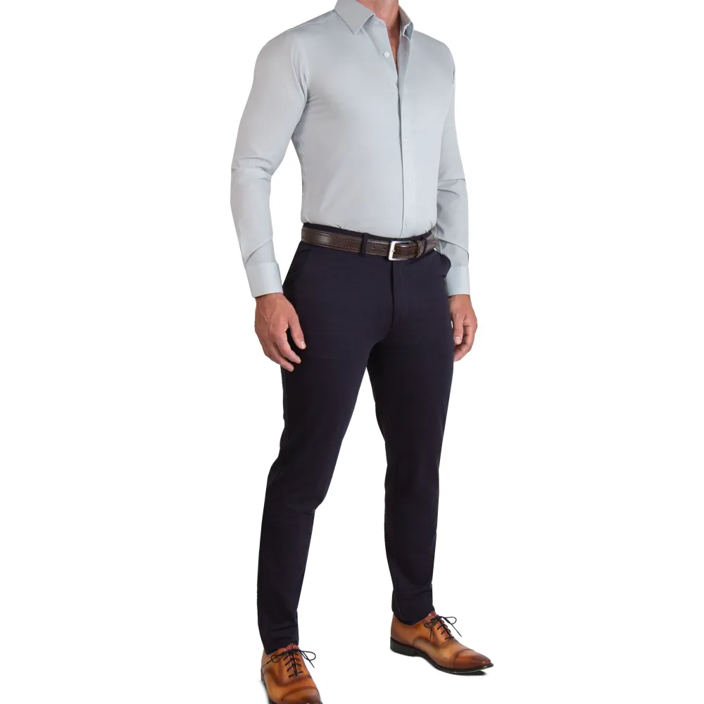 State and Liberty "The Robby" Grey & White Herringbone| Dress Shirts