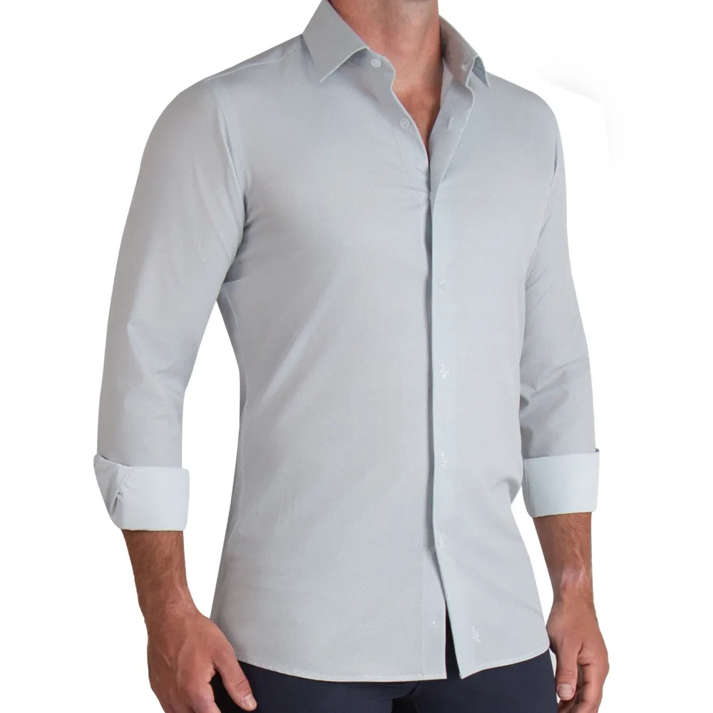 State and Liberty "The Robby" Grey & White Herringbone| Dress Shirts