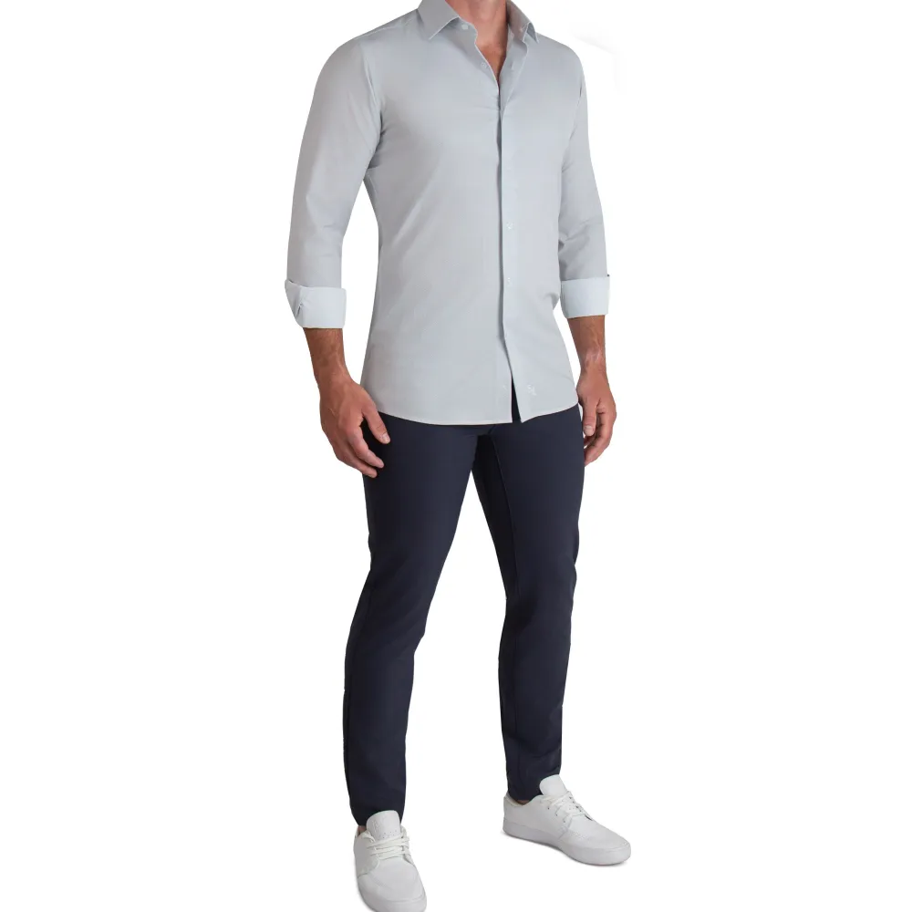 State and Liberty "The Robby" Grey & White Herringbone| Dress Shirts