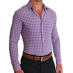 State and Liberty "The Rockefeller" Pink and Blue Check| Dress Shirts