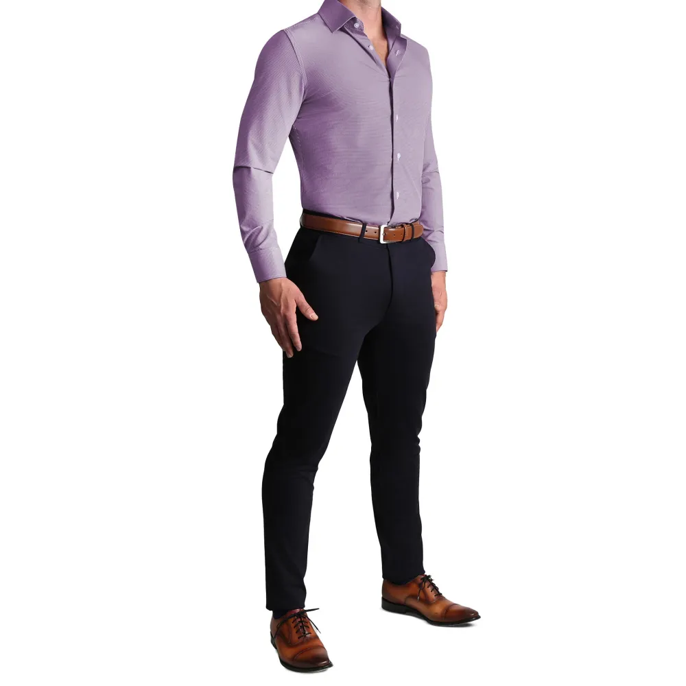 State and Liberty "The Ryan" Dark Purple Micro Check| Dress Shirts