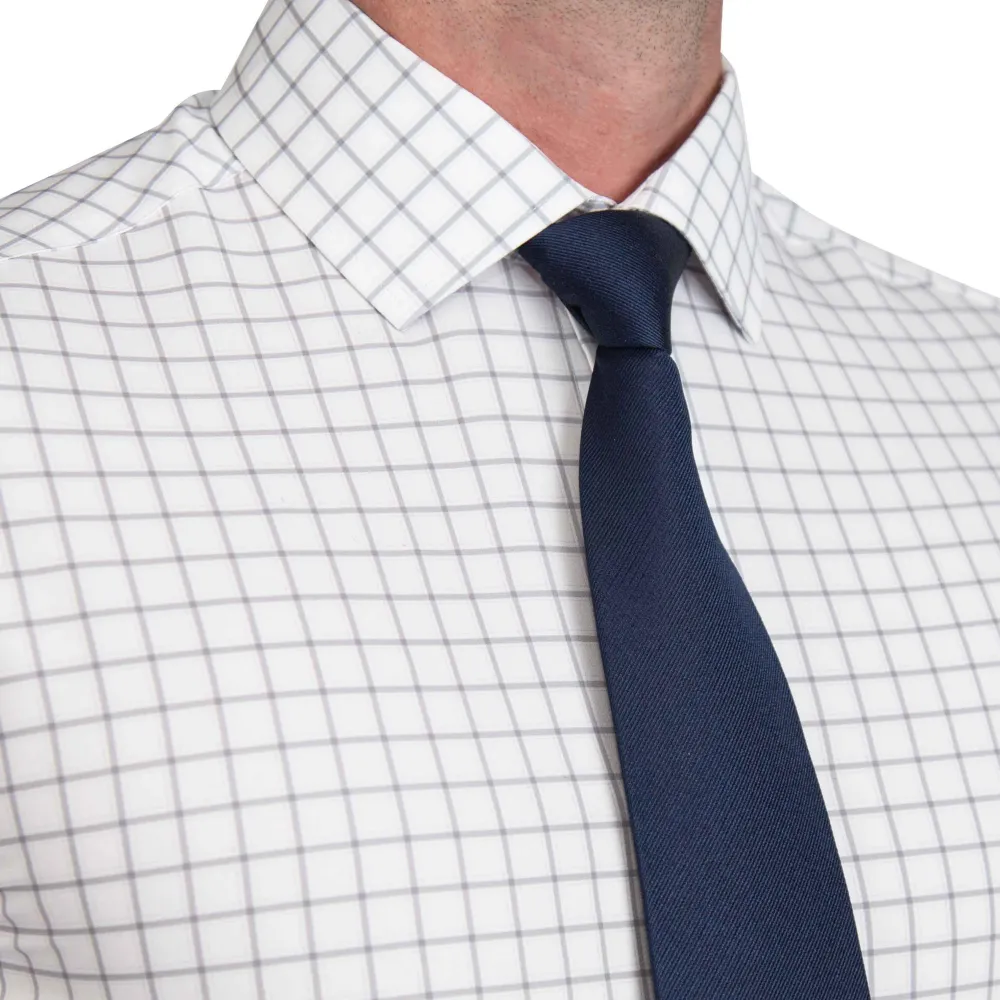 State and Liberty "The Scottie" Grey & White Windowpane| Dress Shirts