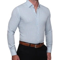 State and Liberty "The Soho" Light Blue Windowpane| Dress Shirts