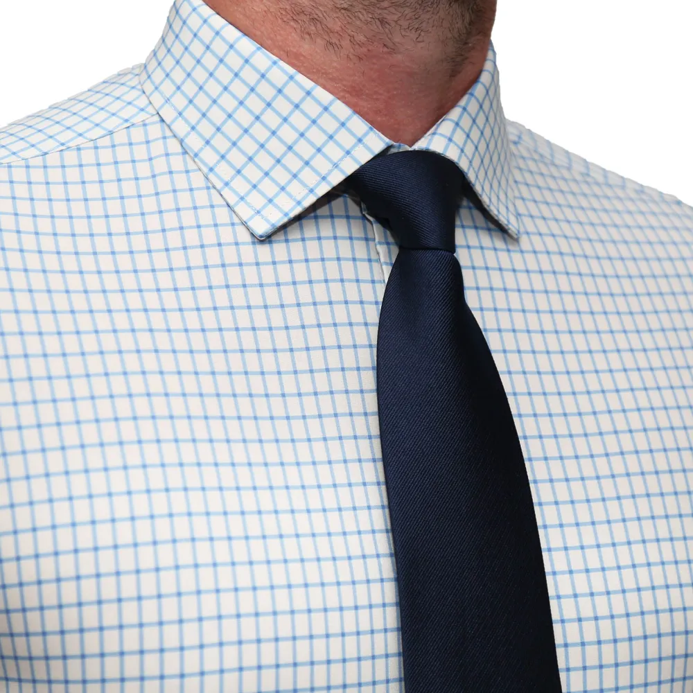 State and Liberty "The Soho" Light Blue Windowpane| Dress Shirts