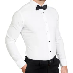 State and Liberty The Solid White Tuxedo Shirt| Dress Shirts
