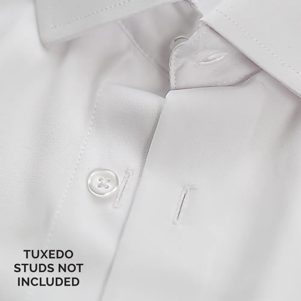 State and Liberty The Solid White Tuxedo Shirt| Dress Shirts