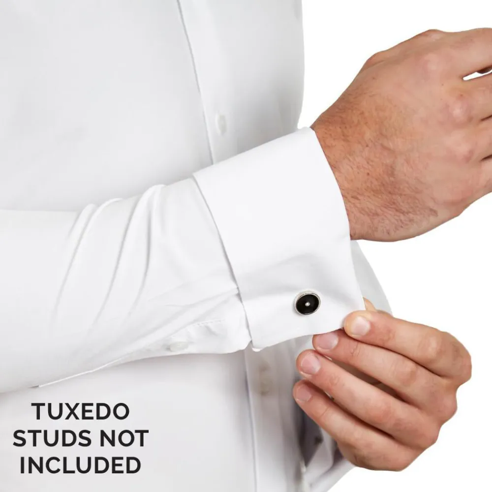 State and Liberty The Solid White Tuxedo Shirt| Dress Shirts