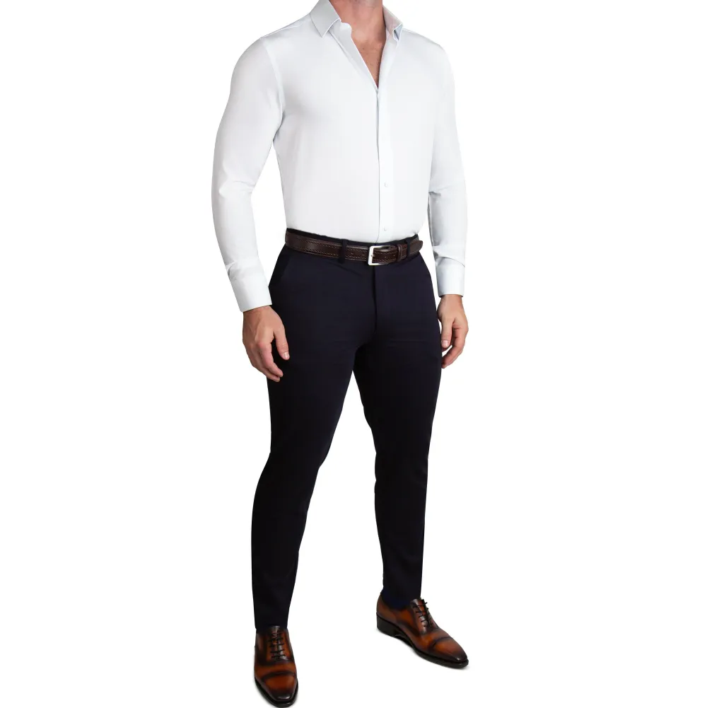 State and Liberty "The Stafford" Solid White Weave| Dress Shirts