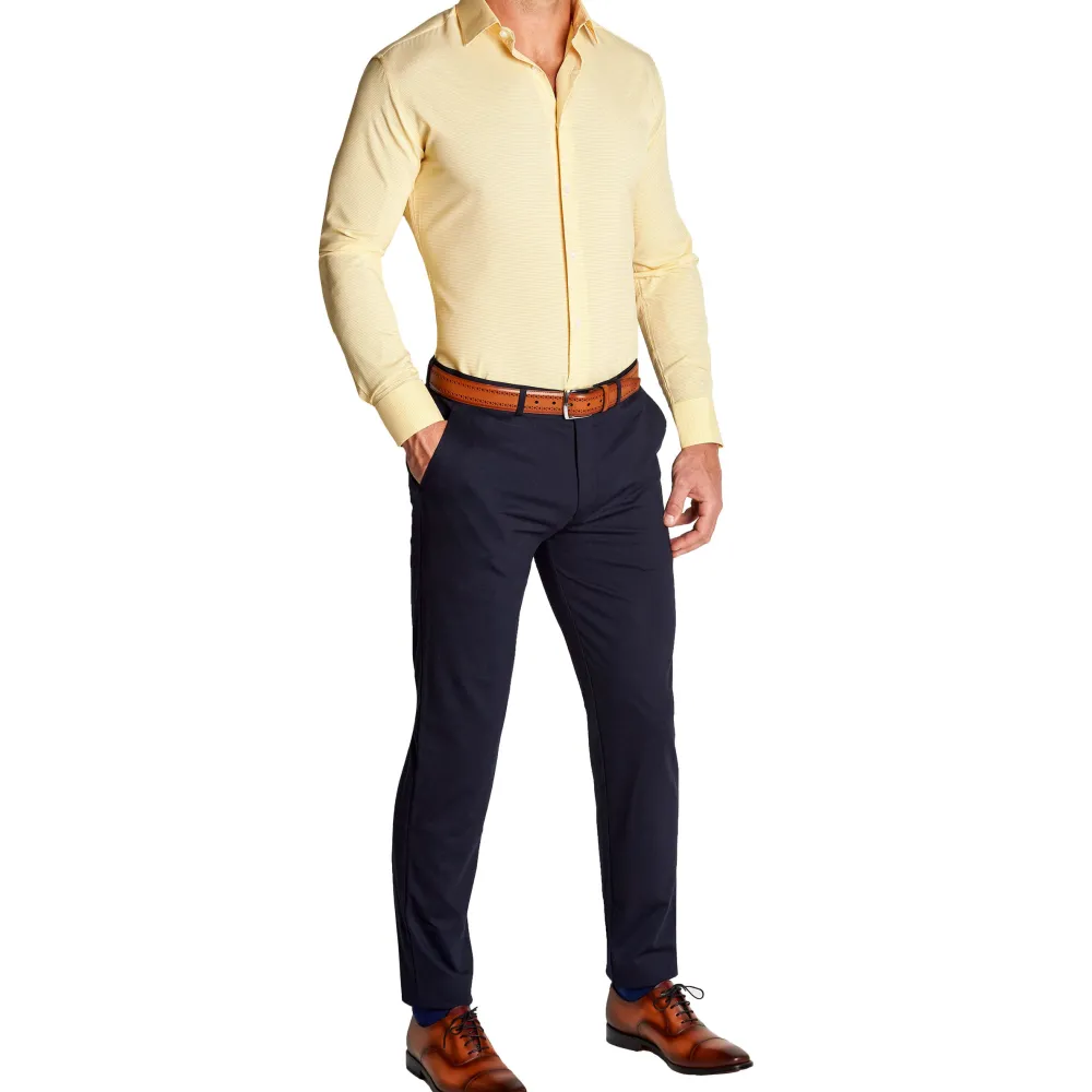 State and Liberty "The Stanley" Yellow Microcheck| Dress Shirts