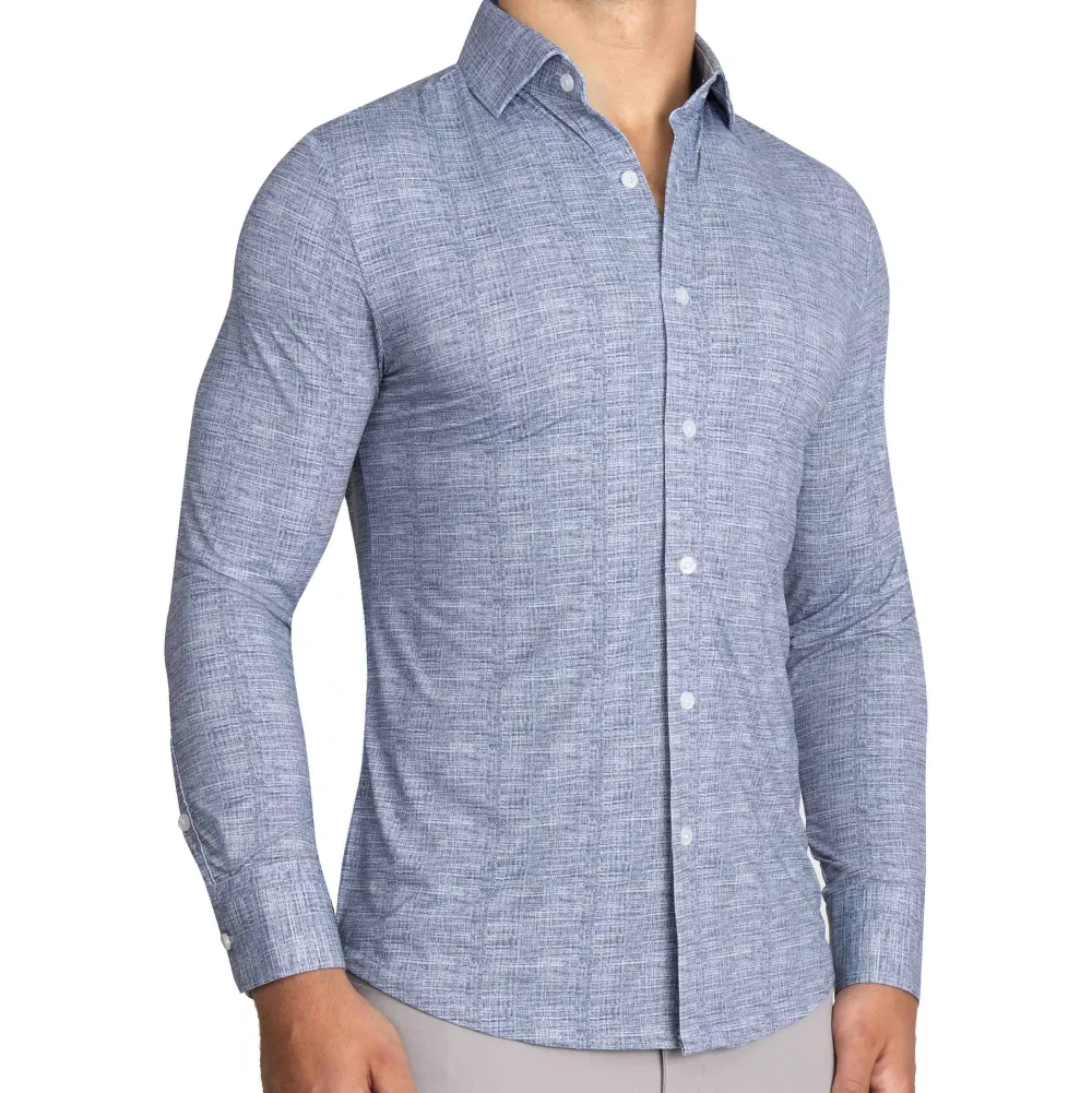 State and Liberty "The Storm" Sport Shirt - Navy Linen| Casual Long Sleeves|Long Sleeve Button Downs