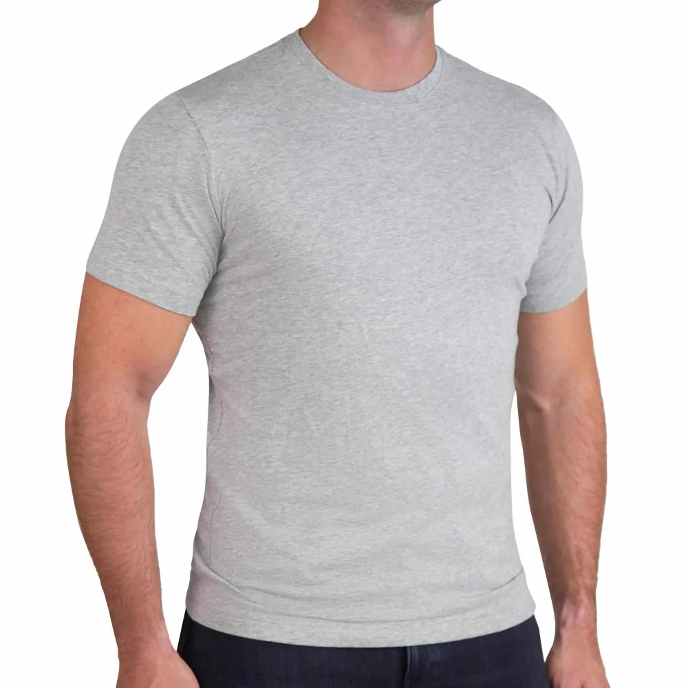 State and Liberty "The Sutton" Heathered Light Grey Short Sleeve Crewneck| Polos|T-shirts