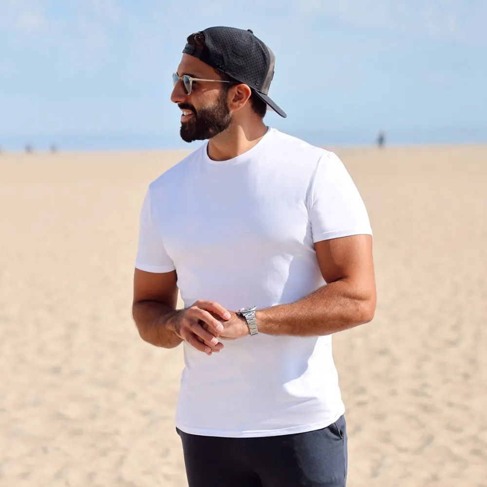 State and Liberty "The Taylor" White Short Sleeve Crewneck| T-shirts|Polos