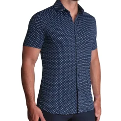 State and Liberty "The Theo" Geo Flower Print| Short Sleeve Button Downs