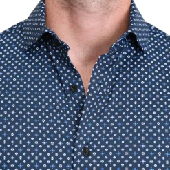 State and Liberty "The Theo" Geo Flower Print| Short Sleeve Button Downs