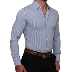 State and Liberty "The Tucker" Mid-Blue Bengal Stripe| Dress Shirts