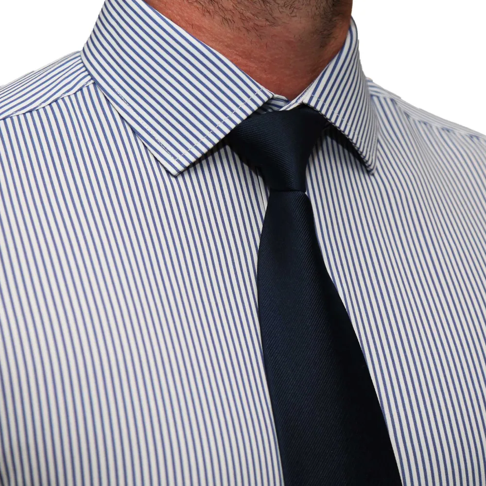 State and Liberty "The Tucker" Mid-Blue Bengal Stripe| Dress Shirts