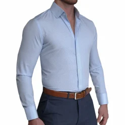 State and Liberty "The Vernor" Light Blue Square Check Print| Dress Shirts