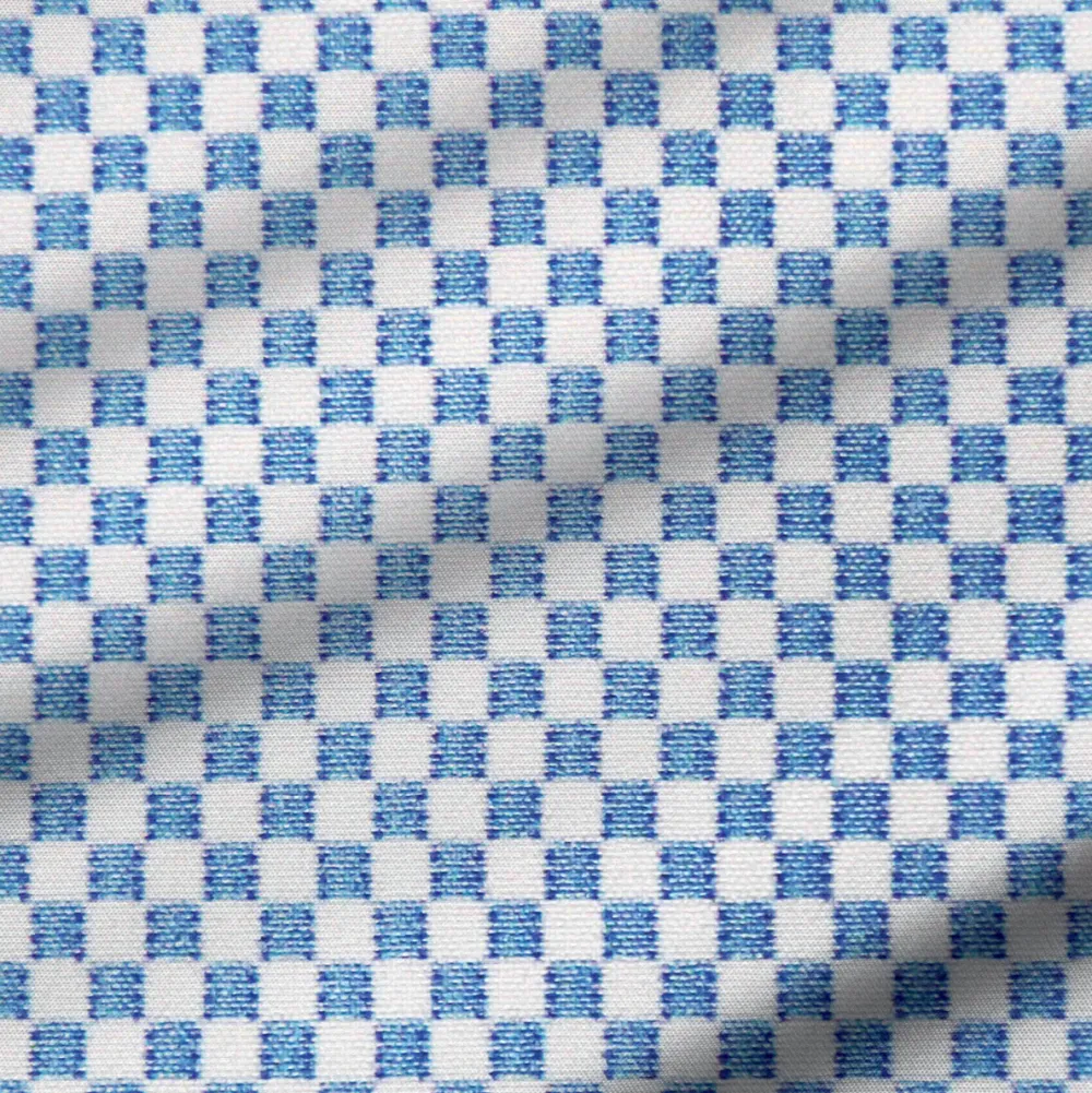 State and Liberty "The Vernor" Light Blue Square Check Print| Dress Shirts
