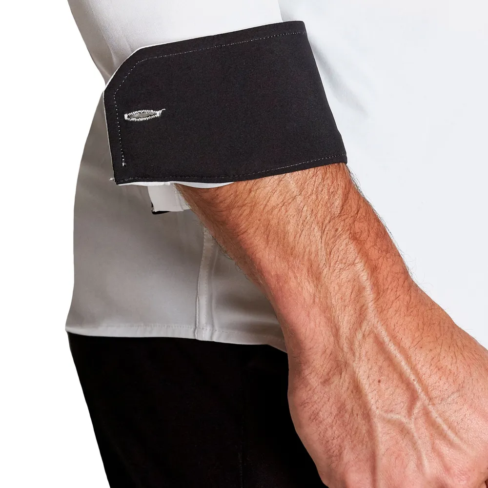 State and Liberty "The Vincent" Solid White with Black Accents| Dress Shirts