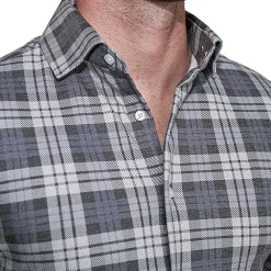 State and Liberty "The Warner" Grey and White Windowpane Casual Button Down| Casual Long Sleeves|Long Sleeve Button Downs