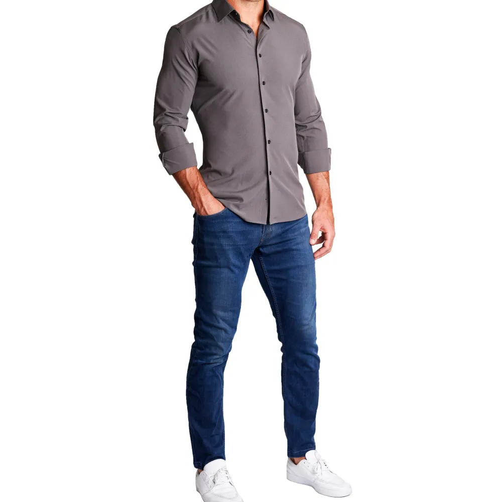 State and Liberty "The Wayne" Solid Grey| Dress Shirts