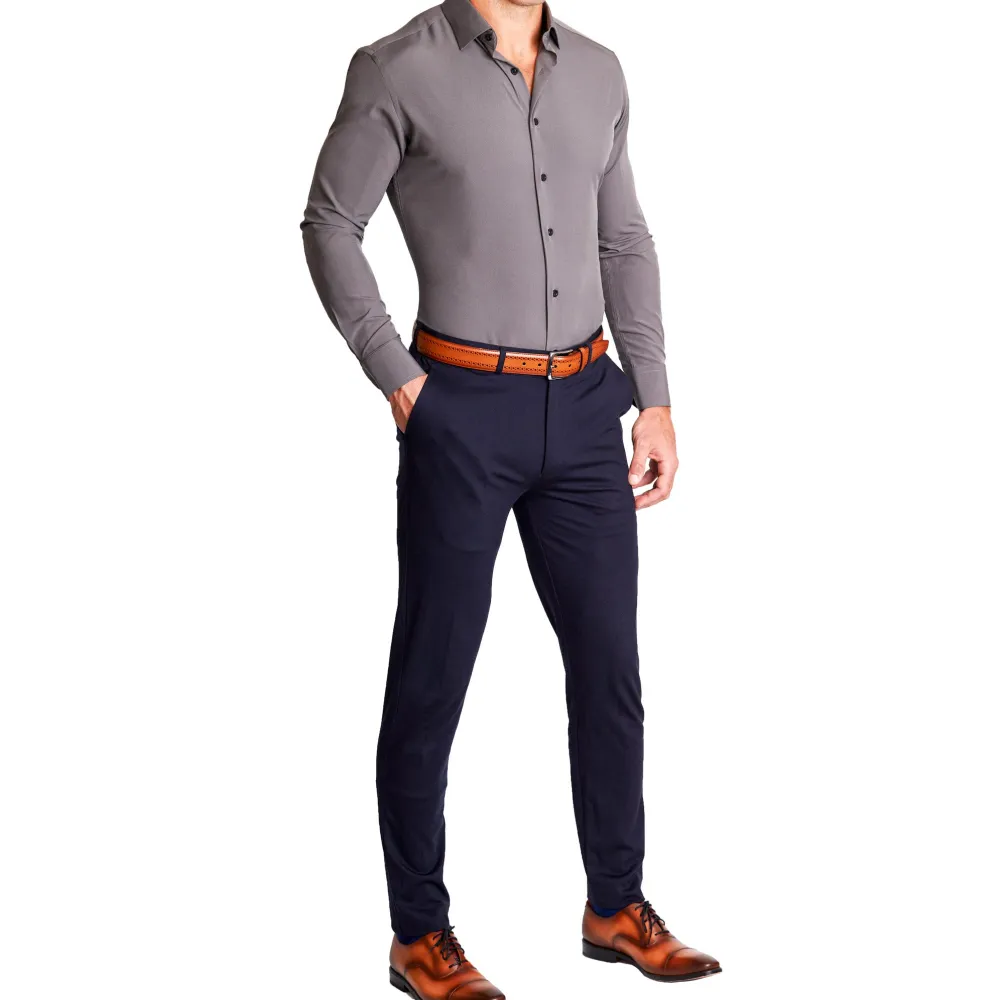 State and Liberty "The Wayne" Solid Grey| Dress Shirts