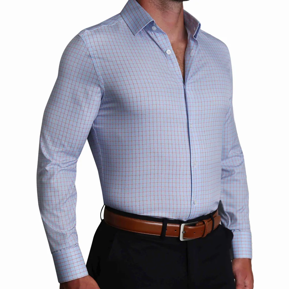 State and Liberty "The Weston" Light Blue, Pink & Black Plaid| Dress Shirts