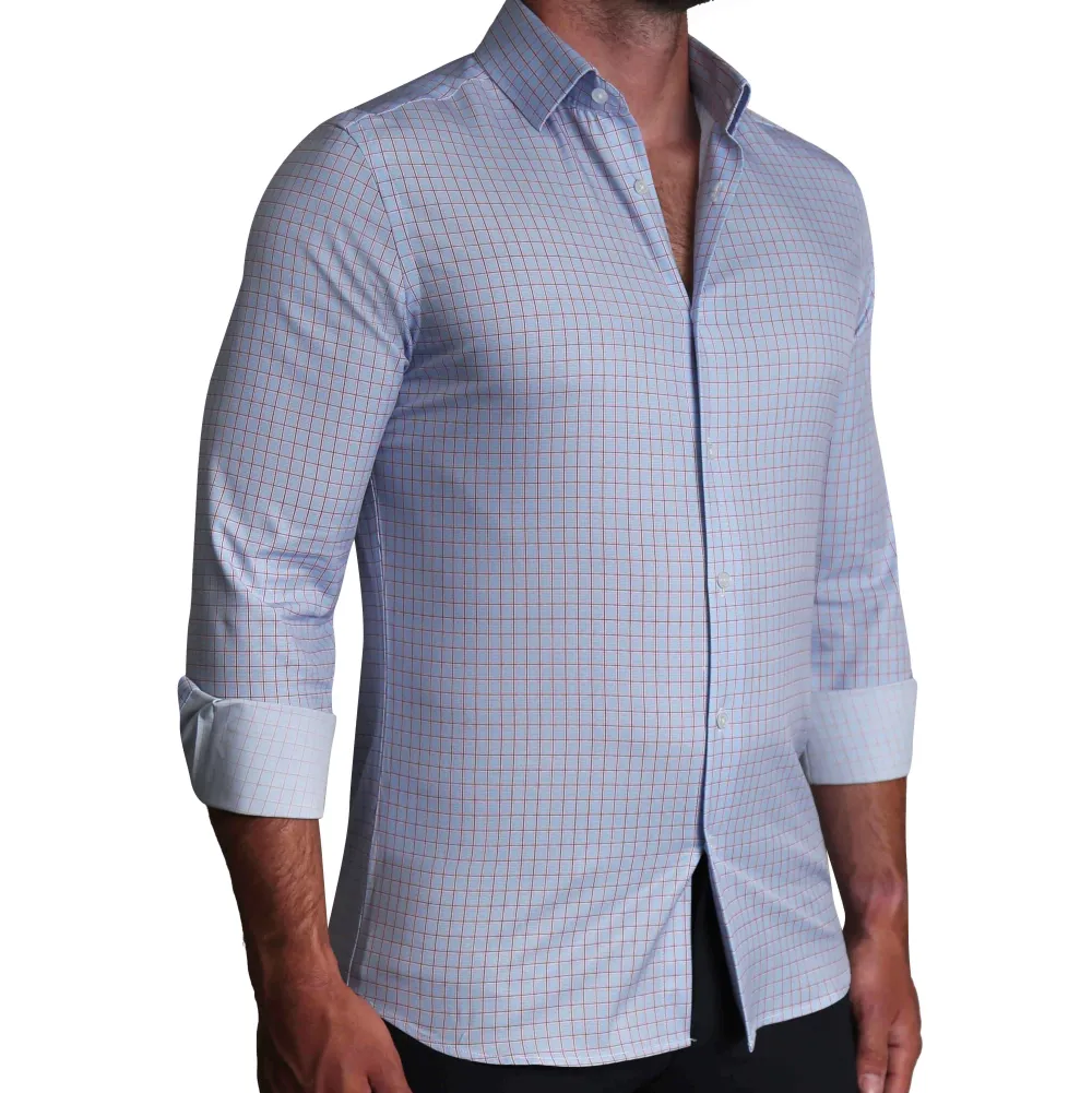 State and Liberty "The Weston" Light Blue, Pink & Black Plaid| Dress Shirts