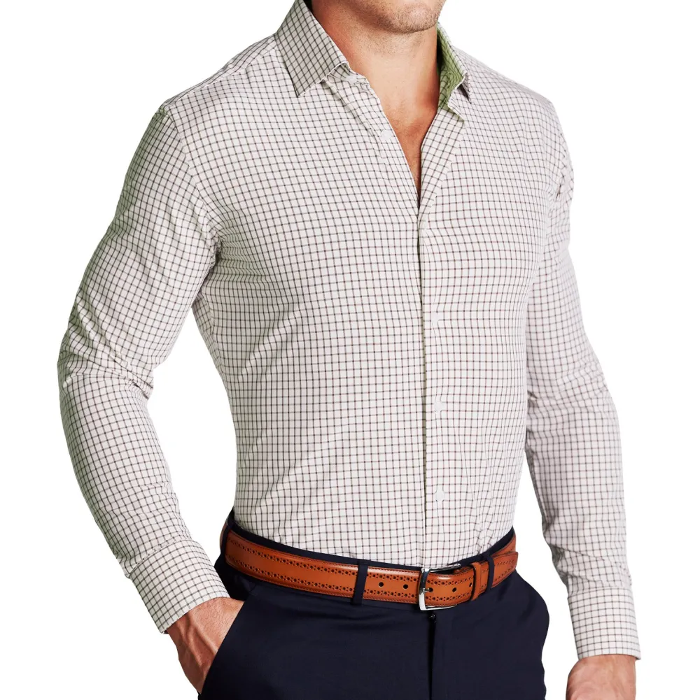 State and Liberty "The Wilson" Brown Windowpane| Dress Shirts