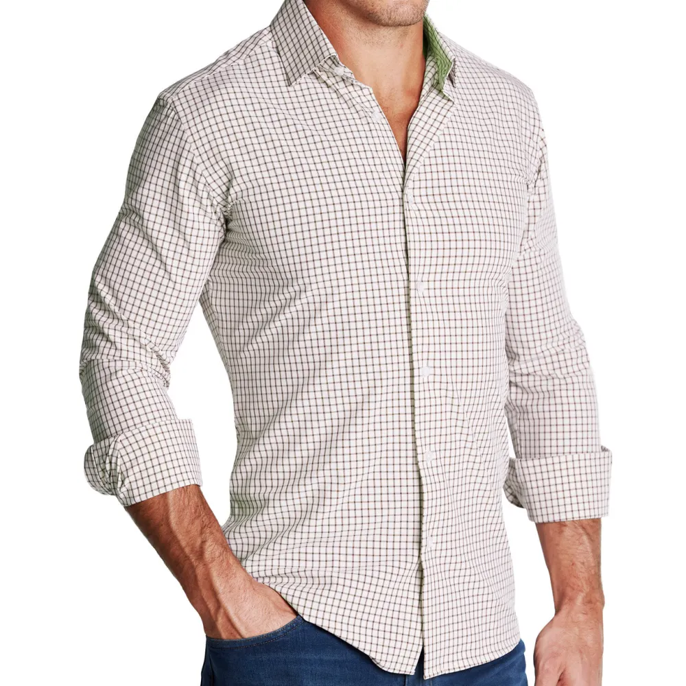 State and Liberty "The Wilson" Brown Windowpane| Dress Shirts