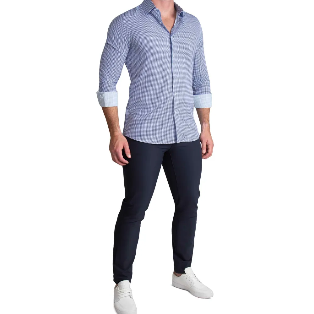 State and Liberty "The Wyndham" Royal Blue & White Square| Dress Shirts
