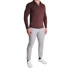 State and Liberty Tipped Long Sleeve Polo - | Casual Long Sleeves|Polos