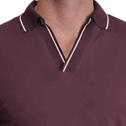 State and Liberty Tipped Long Sleeve Polo - | Casual Long Sleeves|Polos