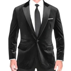 State and Liberty Tuxedo Jacket - Black Velvet with Peak Lapel| Tuxedos|Blazers