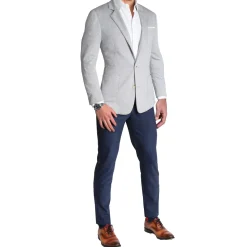 State and Liberty Unstructured Knit Blazer - Heathered Light Grey| Casual Blazers|Blazers