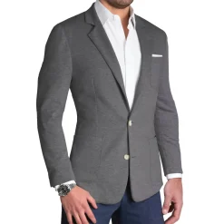 State and Liberty Unstructured Knit Blazer - Heathered Charcoal| Casual Blazers|Blazers