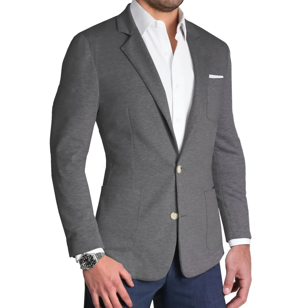 State and Liberty Unstructured Knit Blazer - Heathered Charcoal| Casual Blazers|Blazers
